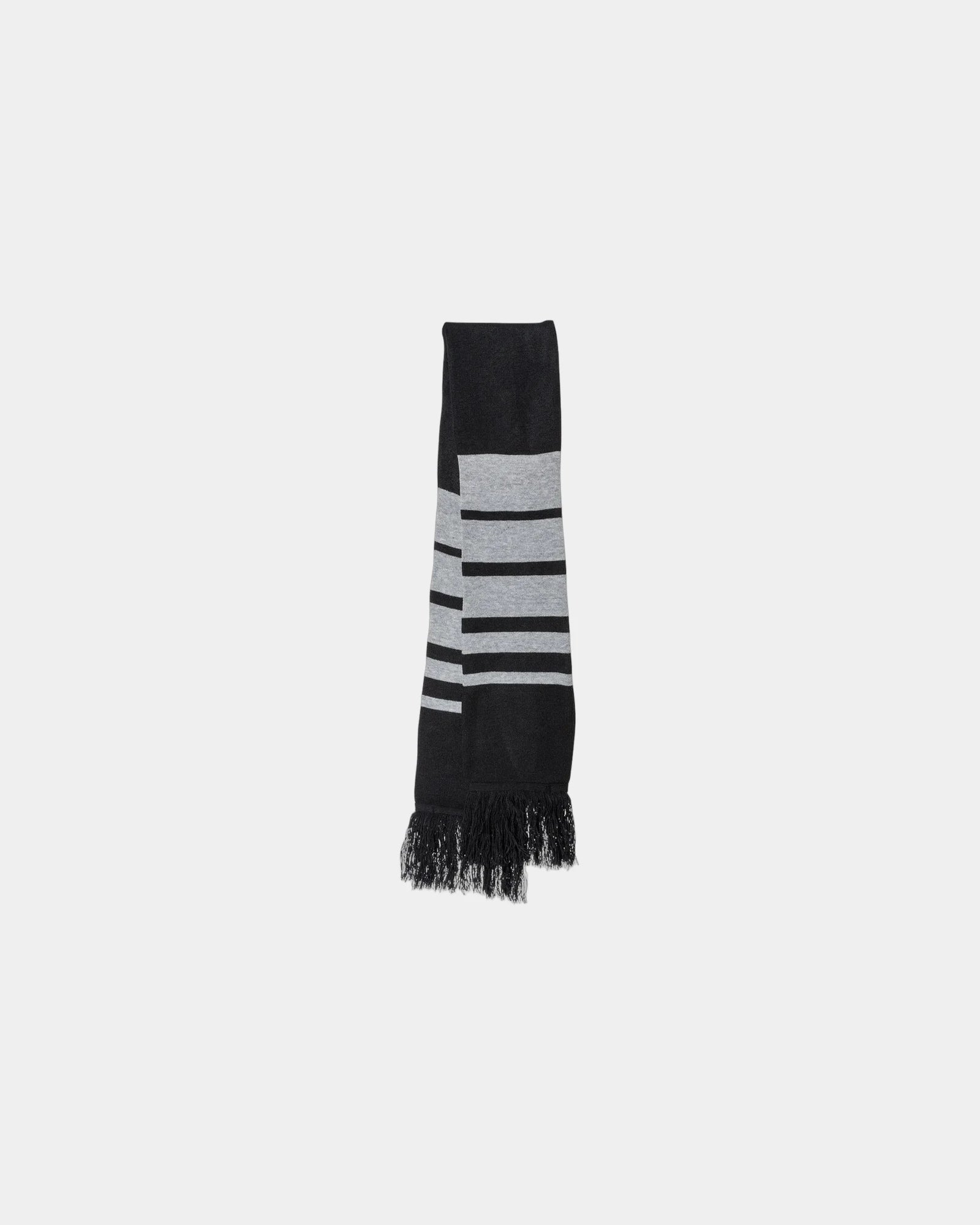 Custom acrylic soccer scarf for teams and fans - Black/ Heather Grey
