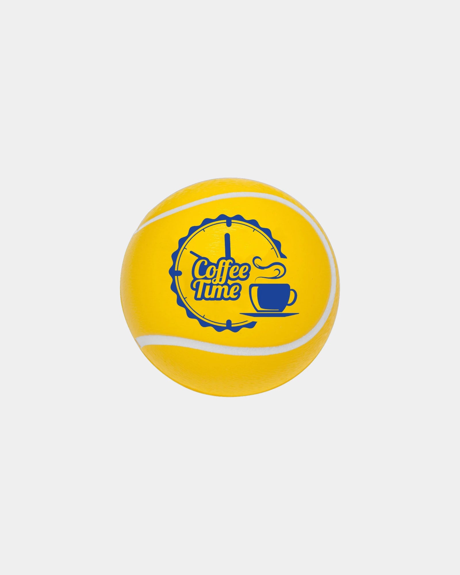 Custom PU tennis ball stress reliever, 2.5" dia - Yellow