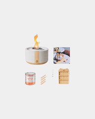 Branded s'mores fire pit bundle for corporate events - White