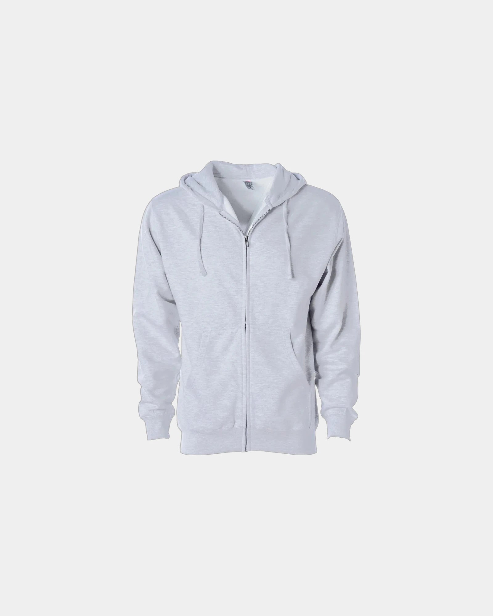 Custom full-zip hoodie Independent Trading Co. Midweight - Ash Heather
