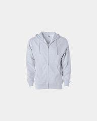 Custom full-zip hoodie Independent Trading Co. Midweight - Ash Heather