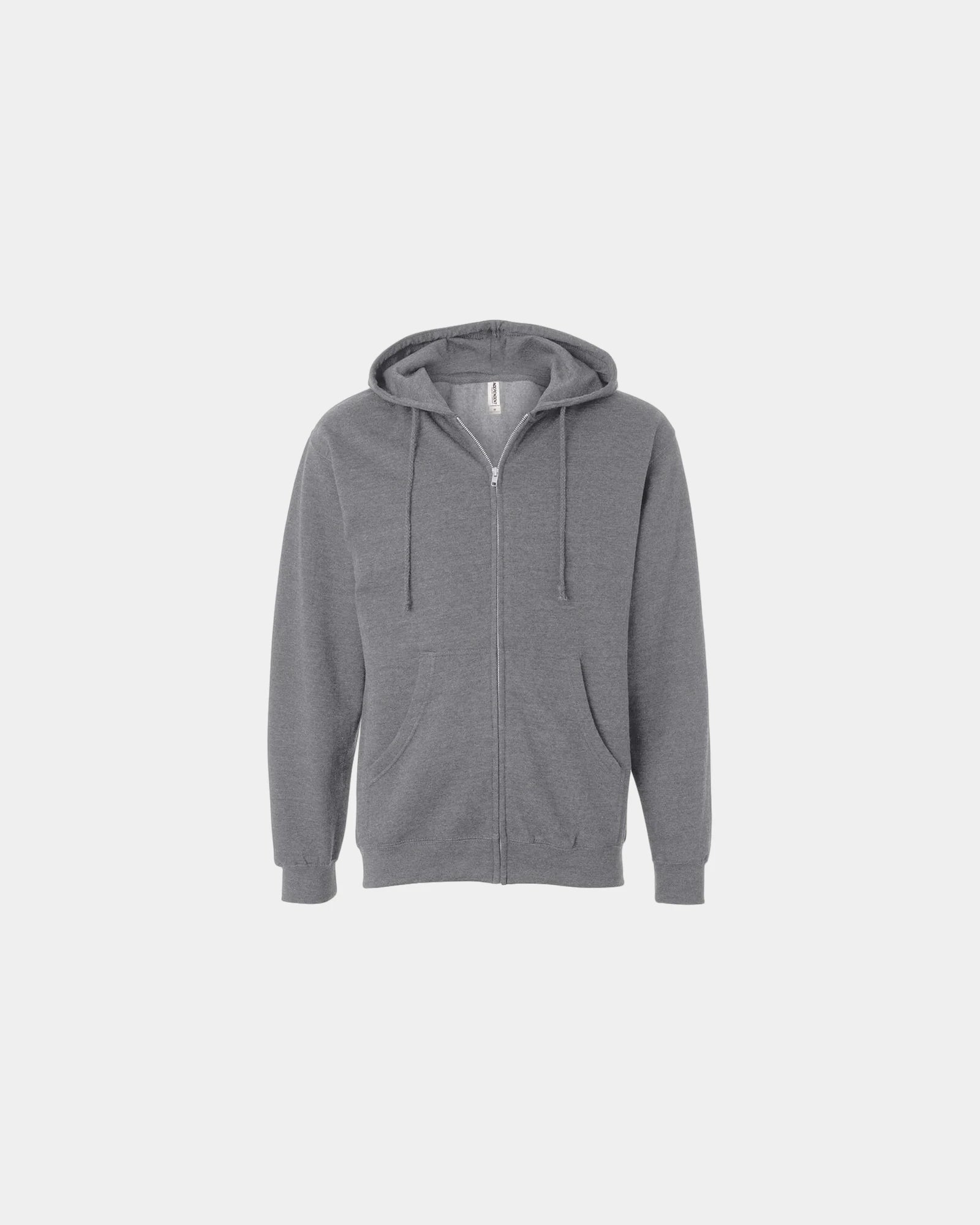 Custom full-zip hoodie Independent Trading Co. Midweight - Gunmetal Heather