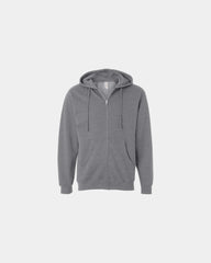 Custom full-zip hoodie Independent Trading Co. Midweight - Gunmetal Heather