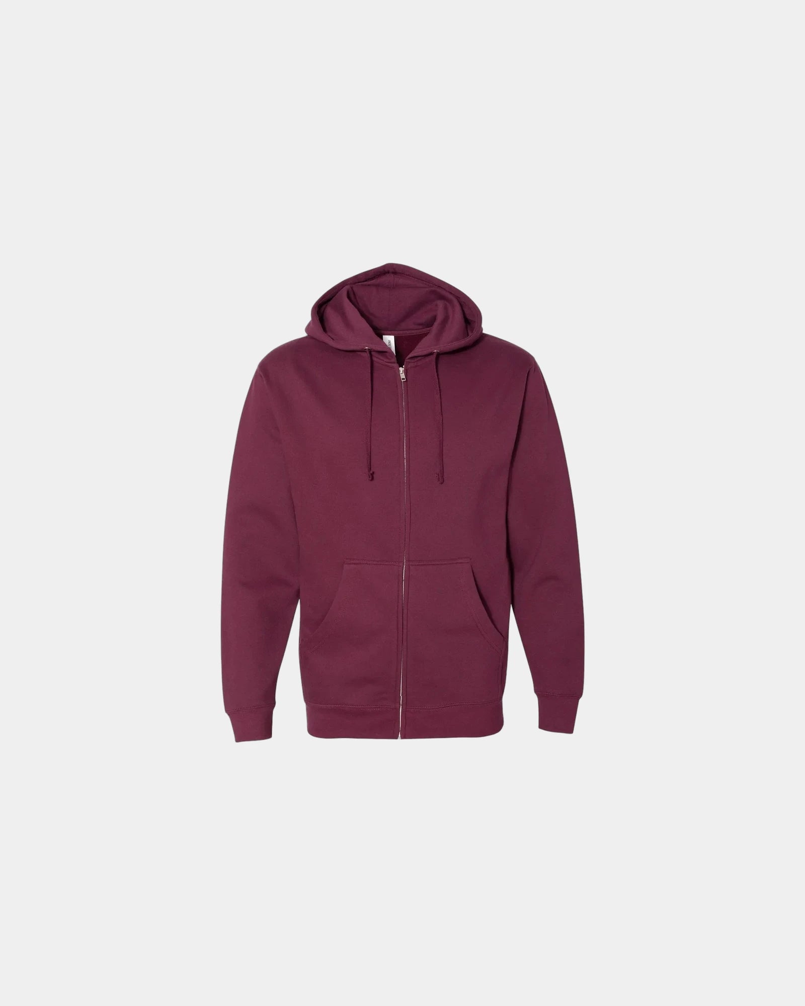 Custom full-zip hoodie Independent Trading Co. Midweight - Maroon