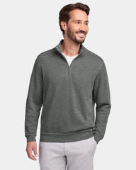 Custom 1/2-zip pullover sweater with slub texture knit - Cave Grey