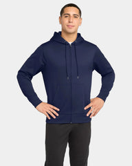 Custom fleece full-zip hooded jacket Sport-Tek Sport-Wick - Navy