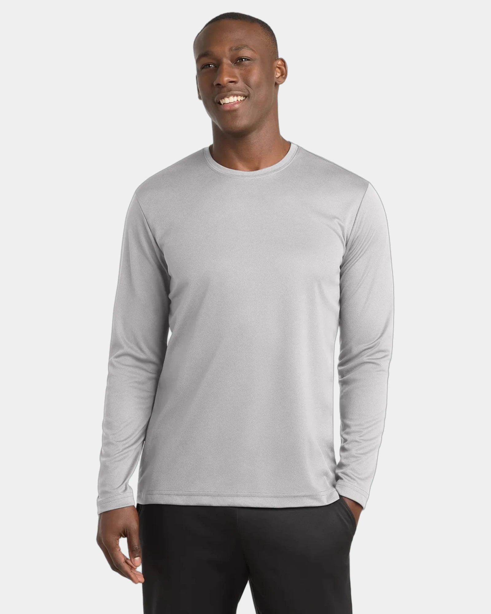 Custom polyester Sport-Tek RacerMesh long sleeve tee - Silver
