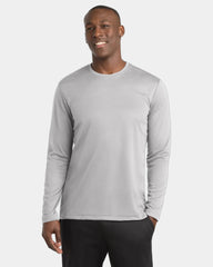 Custom polyester Sport-Tek RacerMesh long sleeve tee - Silver
