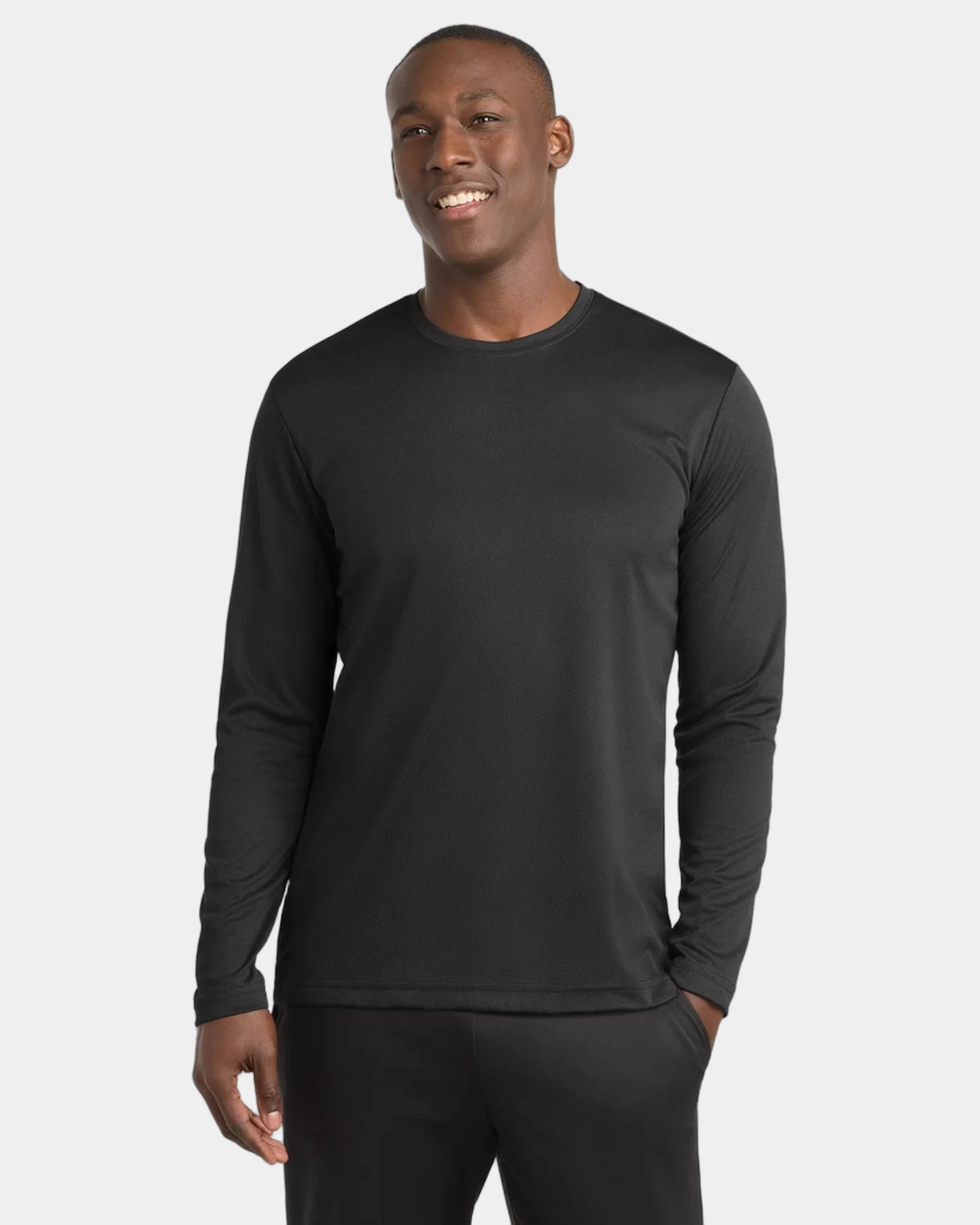 Custom polyester Sport-Tek RacerMesh long sleeve tee - Black