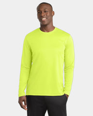Custom polyester Sport-Tek RacerMesh long sleeve tee - Neon Yellow
