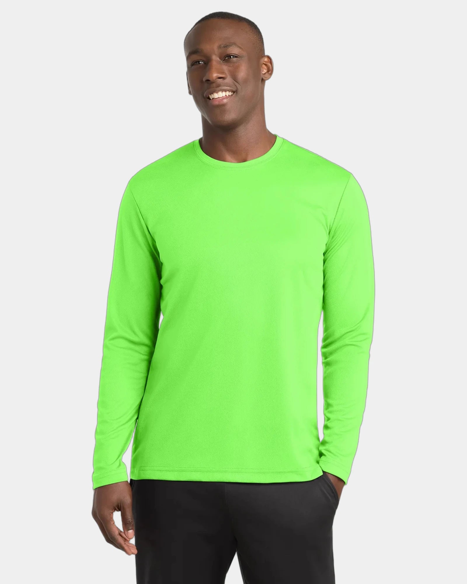 Custom polyester Sport-Tek RacerMesh long sleeve tee - Neon Green