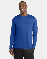 Custom polyester Sport-Tek RacerMesh long sleeve tee - True Royal