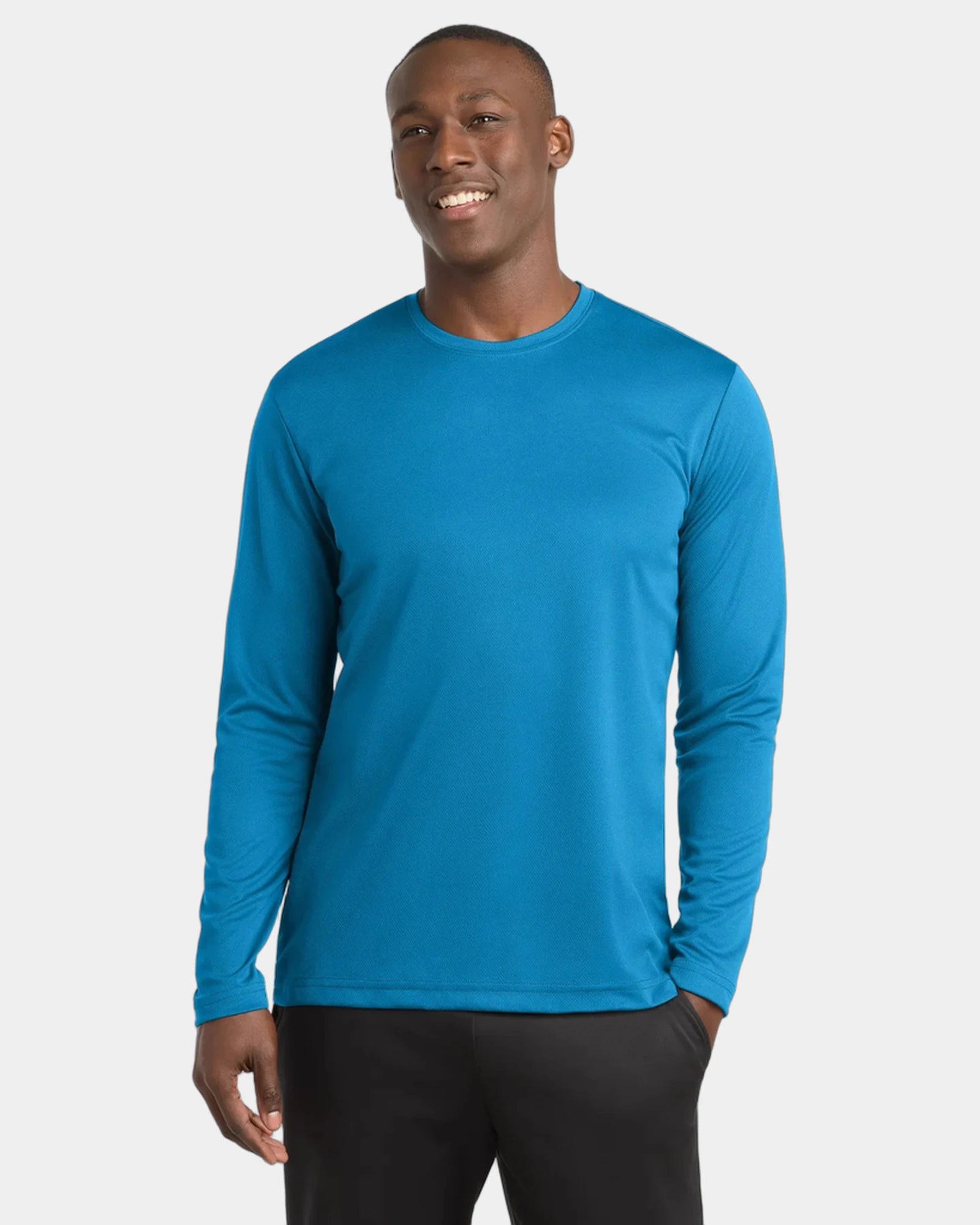 Custom polyester Sport-Tek RacerMesh long sleeve tee - Pond Blue