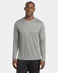 Custom polyester Sport-Tek RacerMesh long sleeve tee - Grey Heather