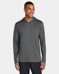 Custom UPF 50 Sport-Tek Posi-UV Pro Long Sleeve Hoodie - Dark Smoke Grey