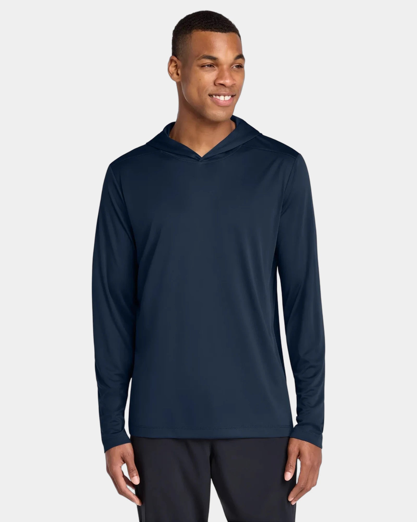 Custom UPF 50 Sport-Tek Posi-UV Pro Long Sleeve Hoodie - True Navy