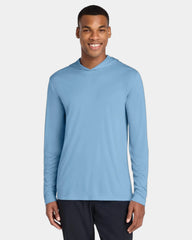 Custom UPF 50 Sport-Tek Posi-UV Pro Long Sleeve Hoodie - Light Blue