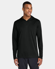 Custom UPF 50 Sport-Tek Posi-UV Pro Long Sleeve Hoodie - Black