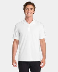 Custom UV polo Sport-Tek Micropique moisture-wicking - White