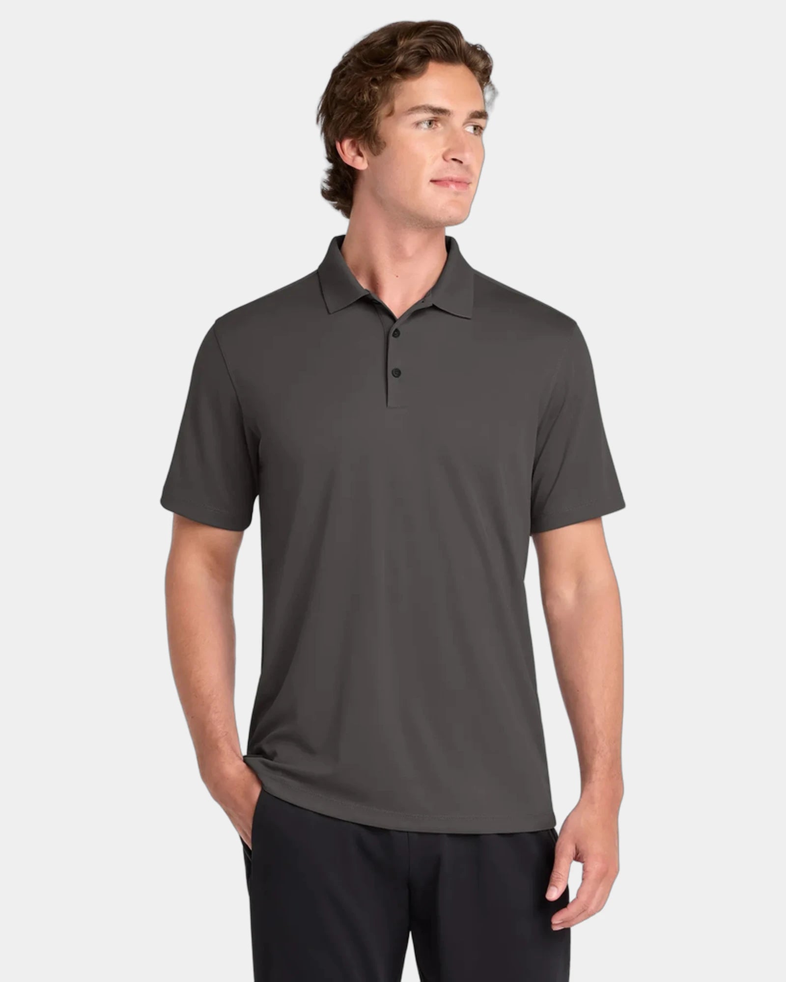 Custom UV polo Sport-Tek Micropique moisture-wicking - Graphite