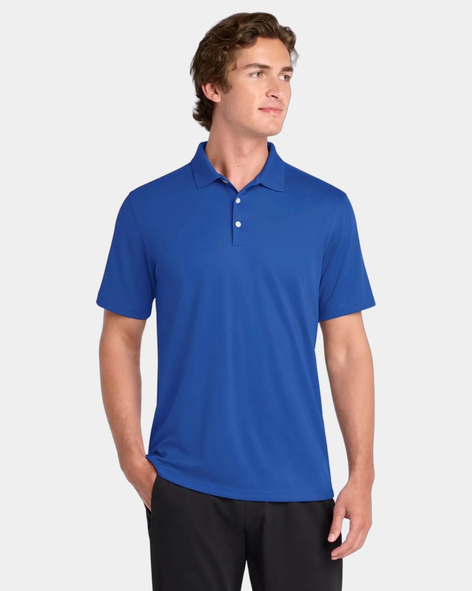 Custom UV polo Sport-Tek Micropique moisture-wicking - True Royal