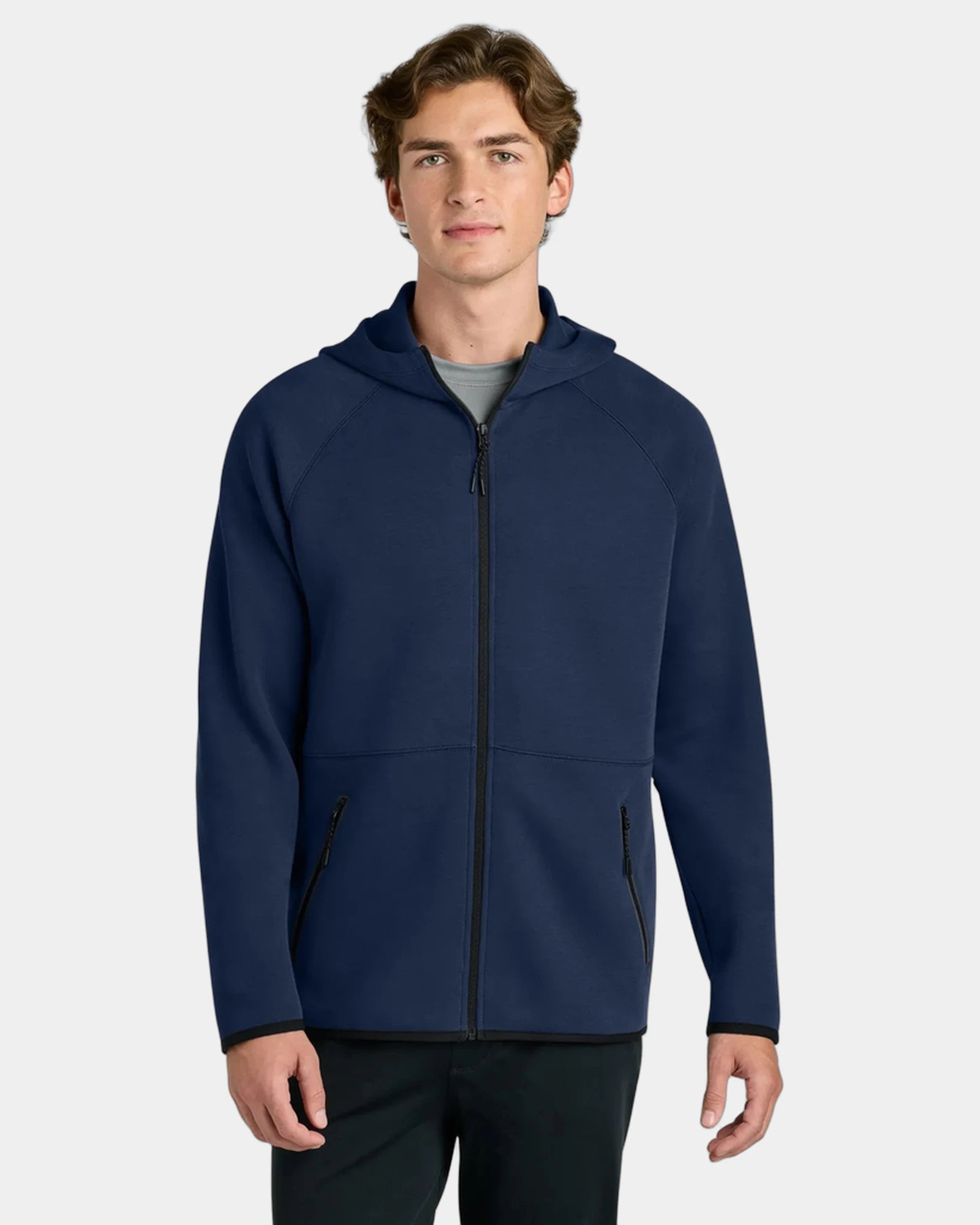 Custom full-zip hoodie Sport-Tek Phenom spacer knit - True Navy
