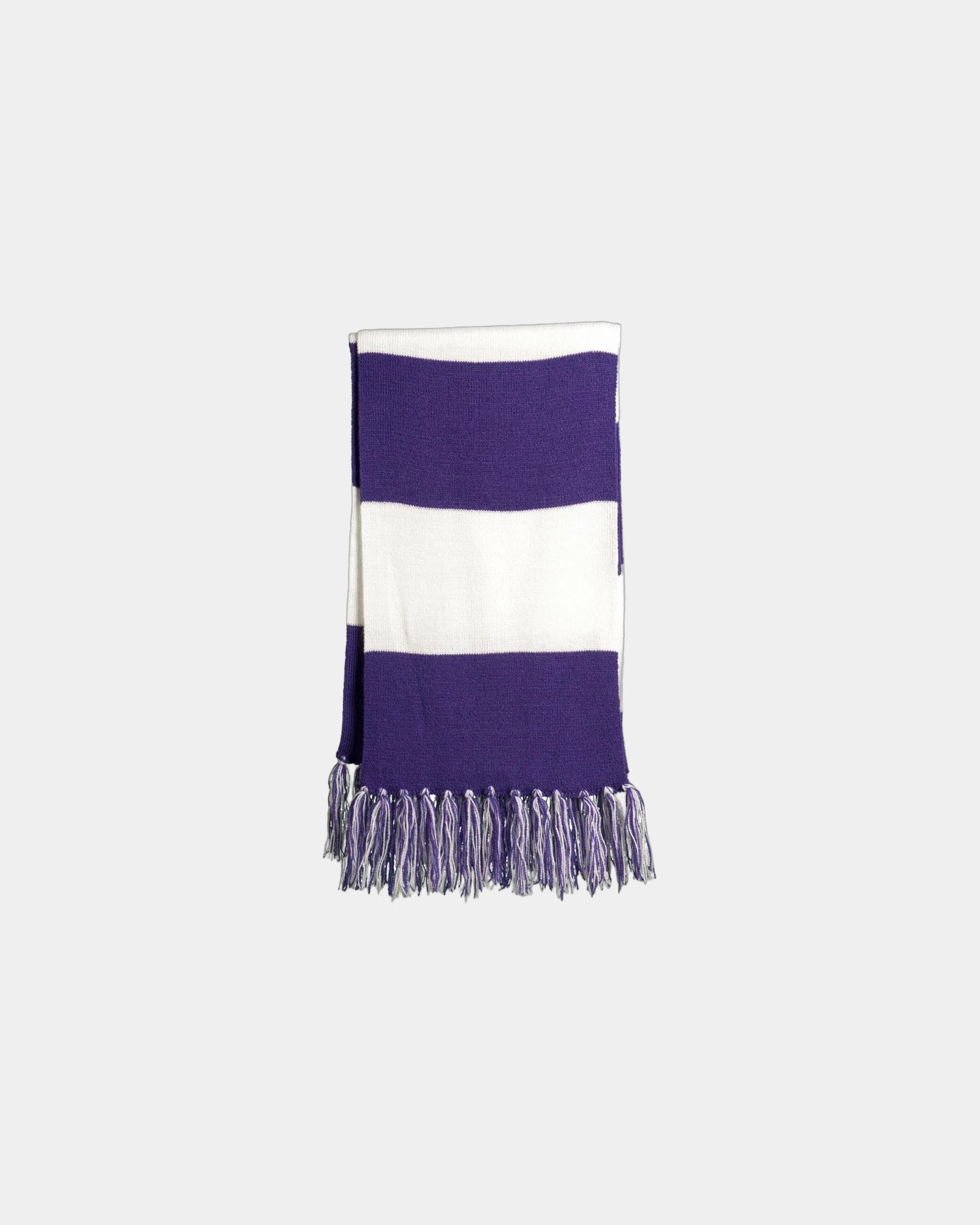 Custom fringed acrylic Sport-Tek Spectator Scarf - Purple/ White