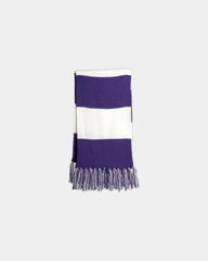 Custom fringed acrylic Sport-Tek Spectator Scarf - Purple/ White