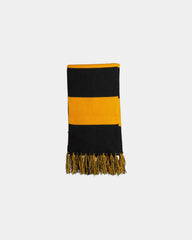 Custom fringed acrylic Sport-Tek Spectator Scarf - Black/ Gold
