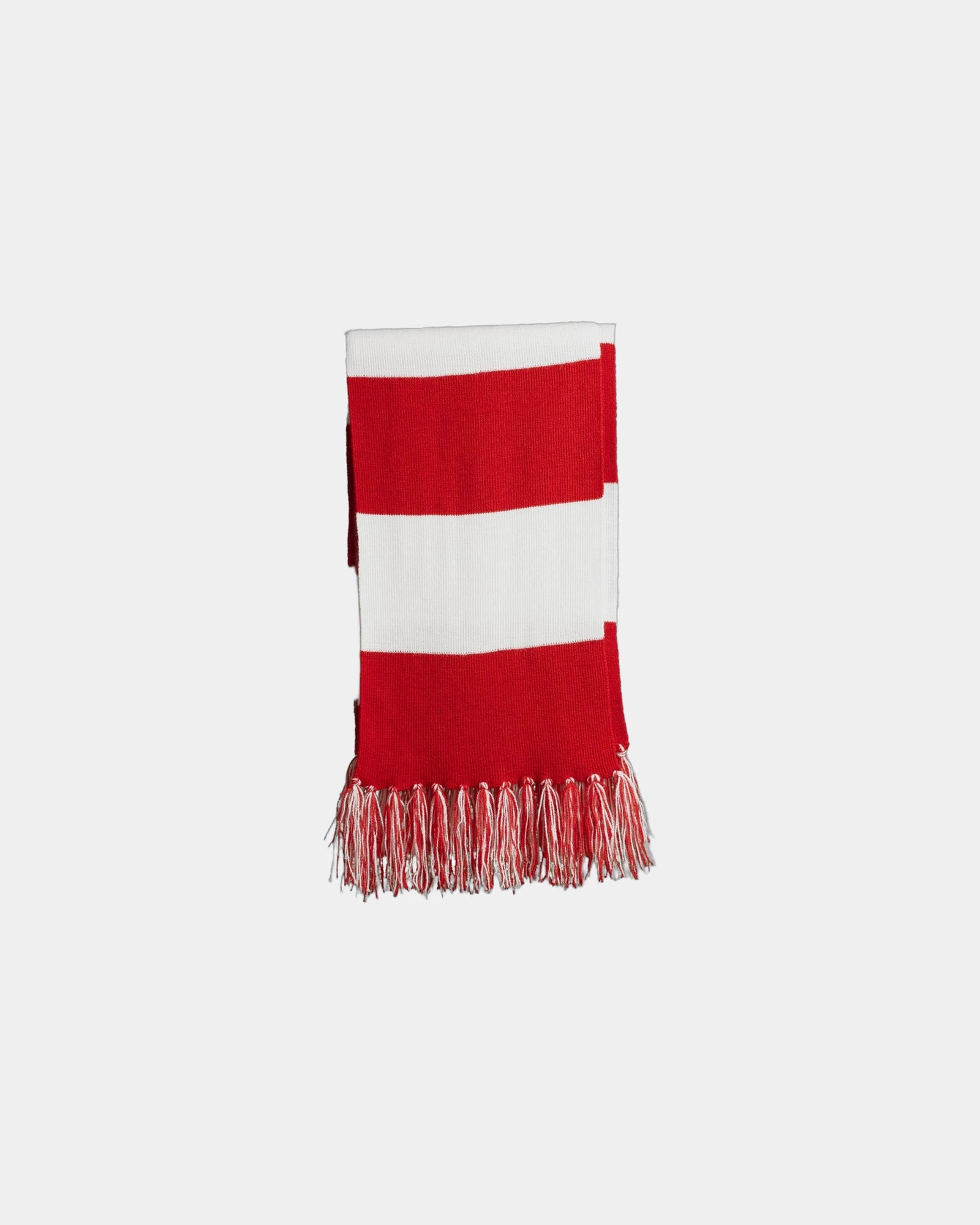 Custom fringed acrylic Sport-Tek Spectator Scarf - True Red/ White