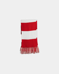 Custom fringed acrylic Sport-Tek Spectator Scarf - True Red/ White