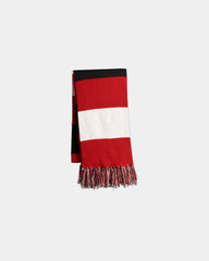 Custom fringed acrylic Sport-Tek Spectator Scarf - True Red/ White/ Black