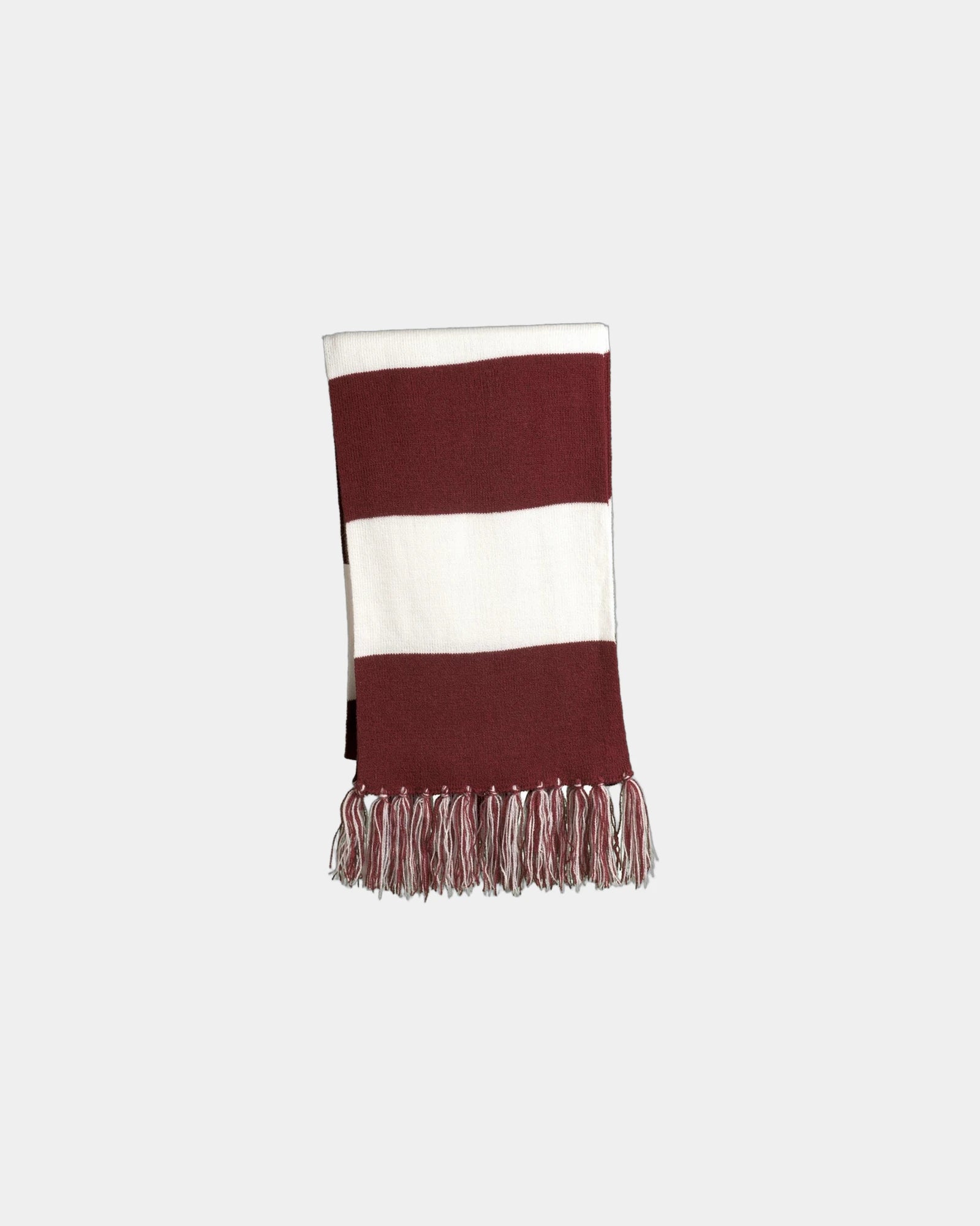 Custom fringed acrylic Sport-Tek Spectator Scarf - Maroon/ White