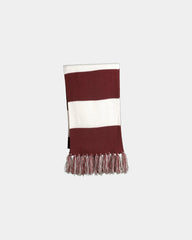Custom fringed acrylic Sport-Tek Spectator Scarf - Maroon/ White
