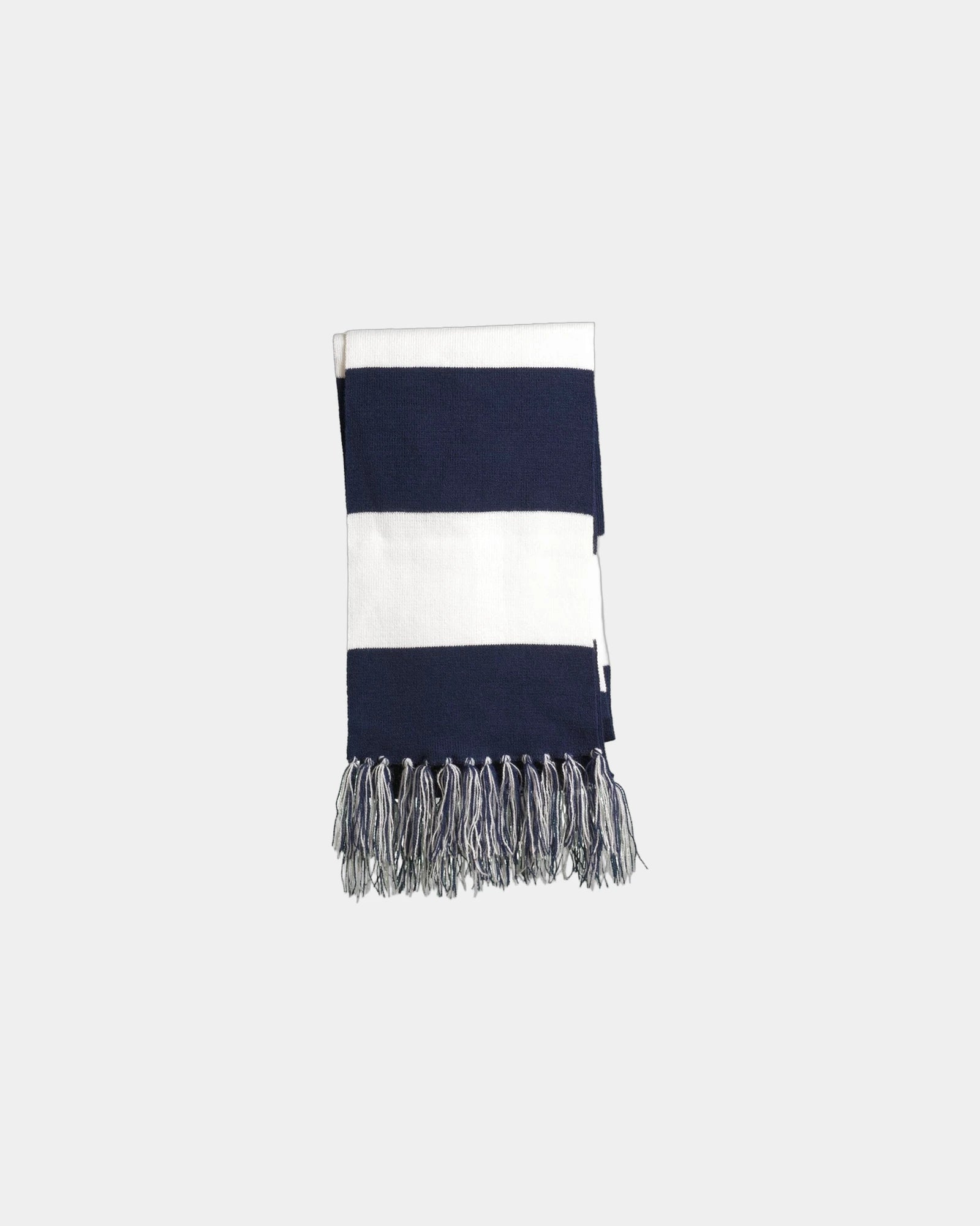 Custom fringed acrylic Sport-Tek Spectator Scarf - True Navy/ White