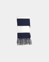 Custom fringed acrylic Sport-Tek Spectator Scarf - True Navy/ White