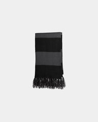Custom fringed acrylic Sport-Tek Spectator Scarf - Black/ Iron Grey