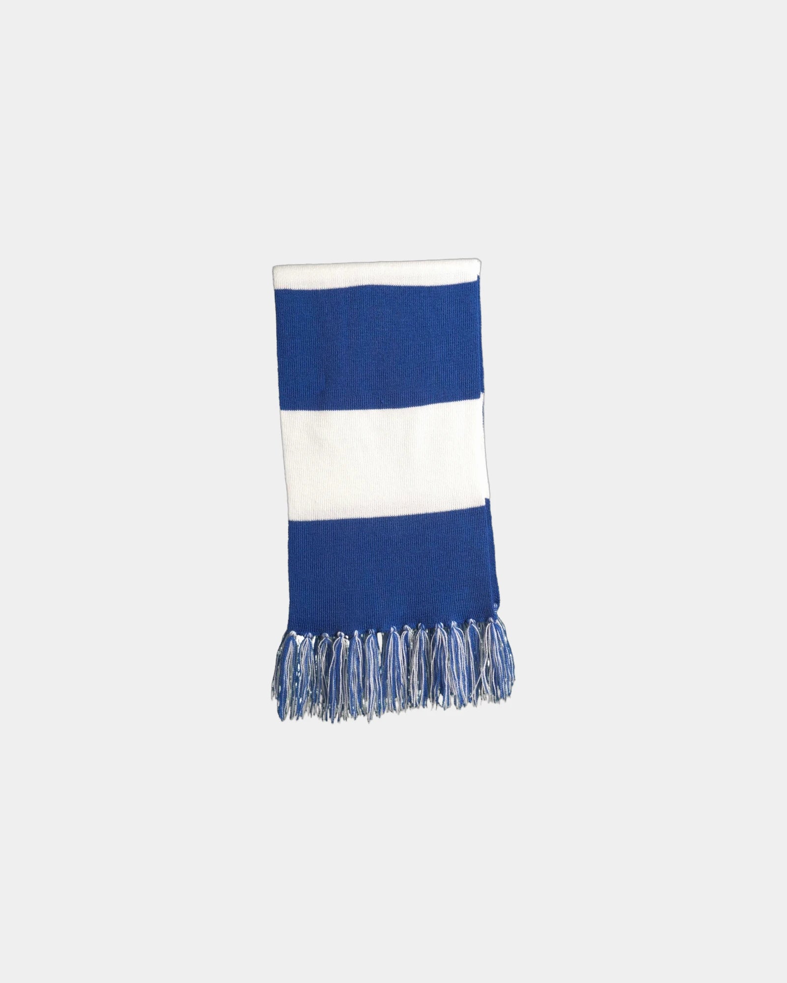 Custom fringed acrylic Sport-Tek Spectator Scarf - True Royal/ White