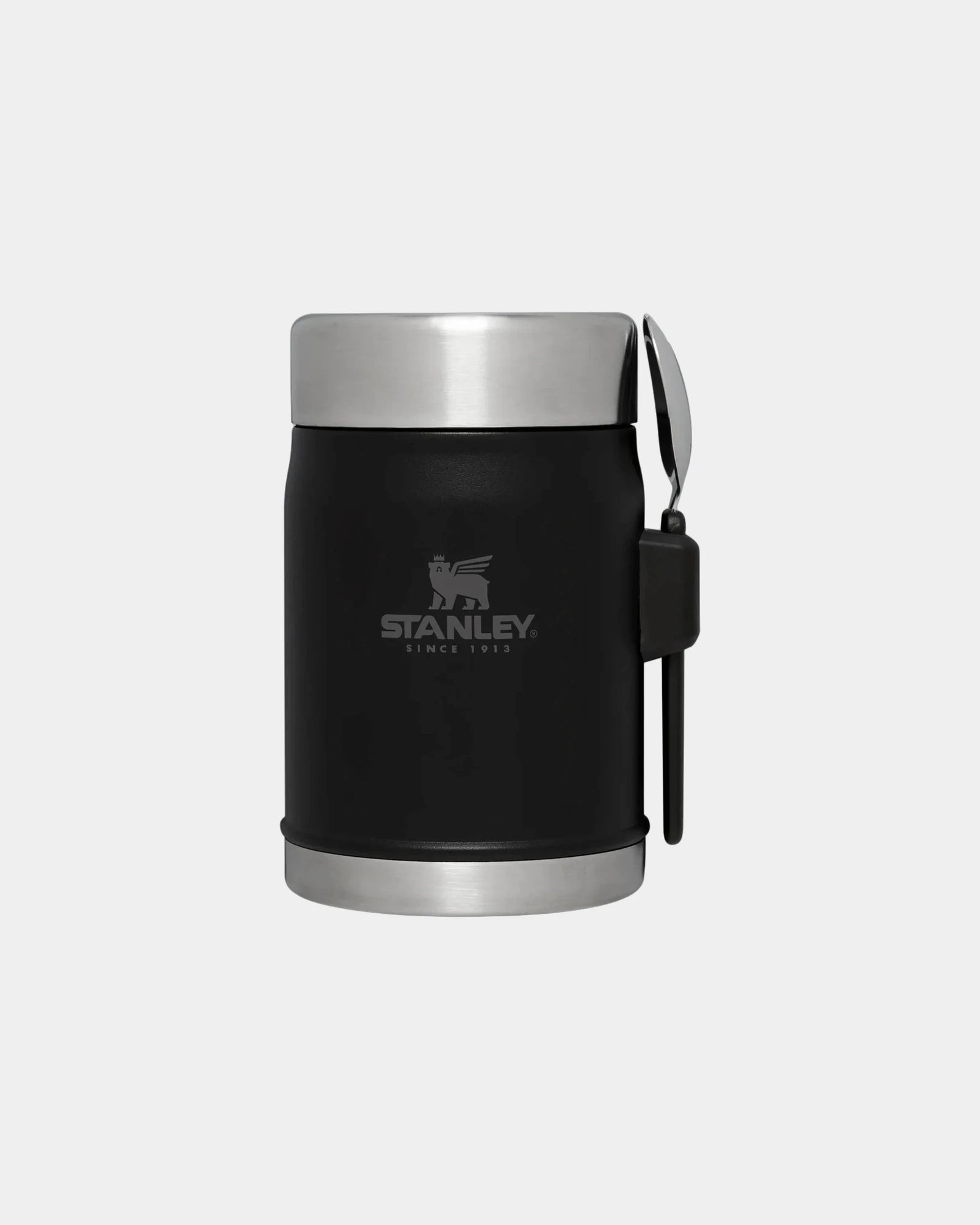 Custom insulated 14 oz Stanley food jar with spork - Matte Black
