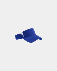 Custom moisture-wicking Sport-Tek Dry Zone visor - True Royal/ White