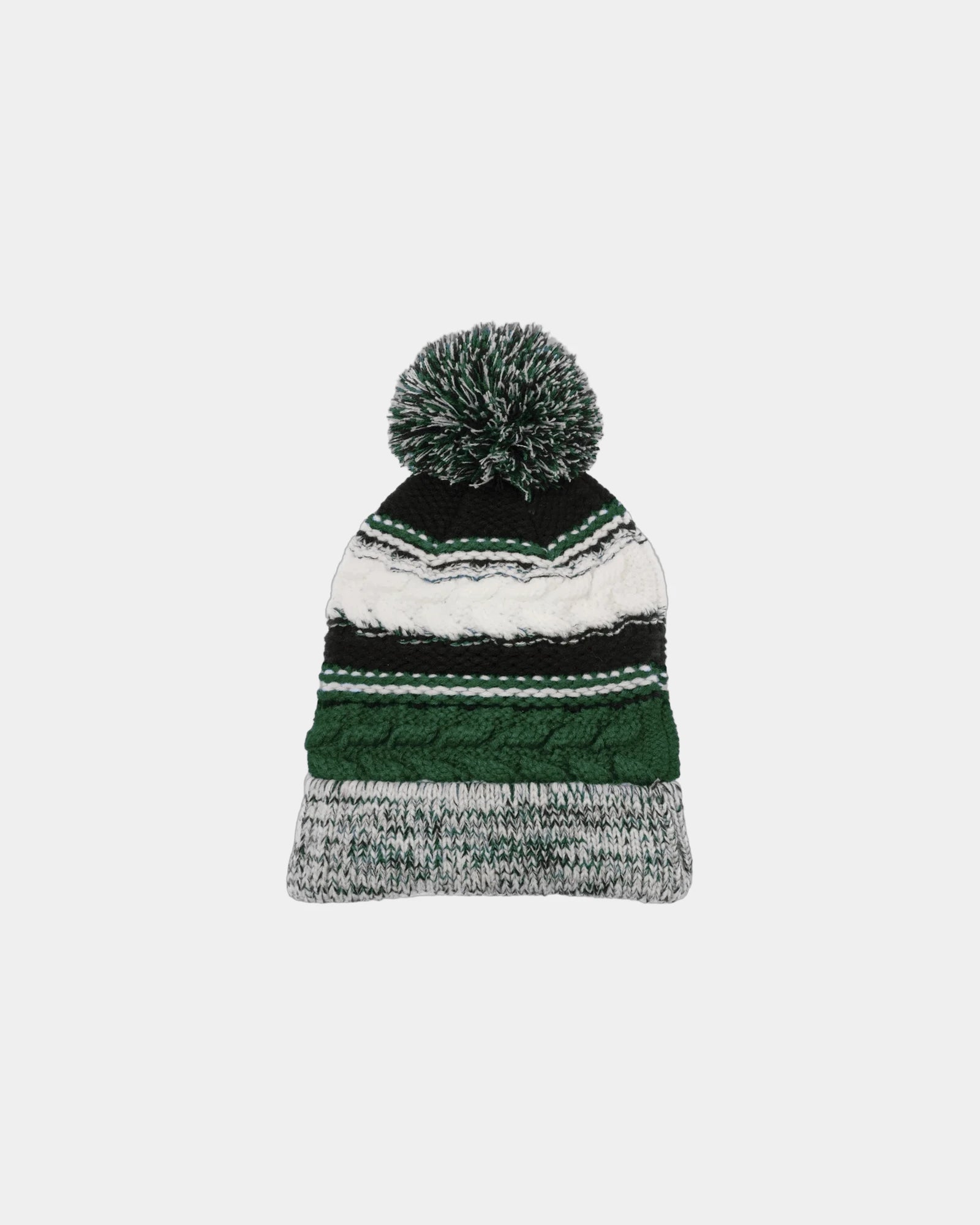 Custom acrylic Sport-Tek Pom Team Beanie - Forest Green/ Black/ White