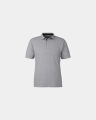 Custom recycled polyester men's Tanner polo shirt - Glacier/ Black