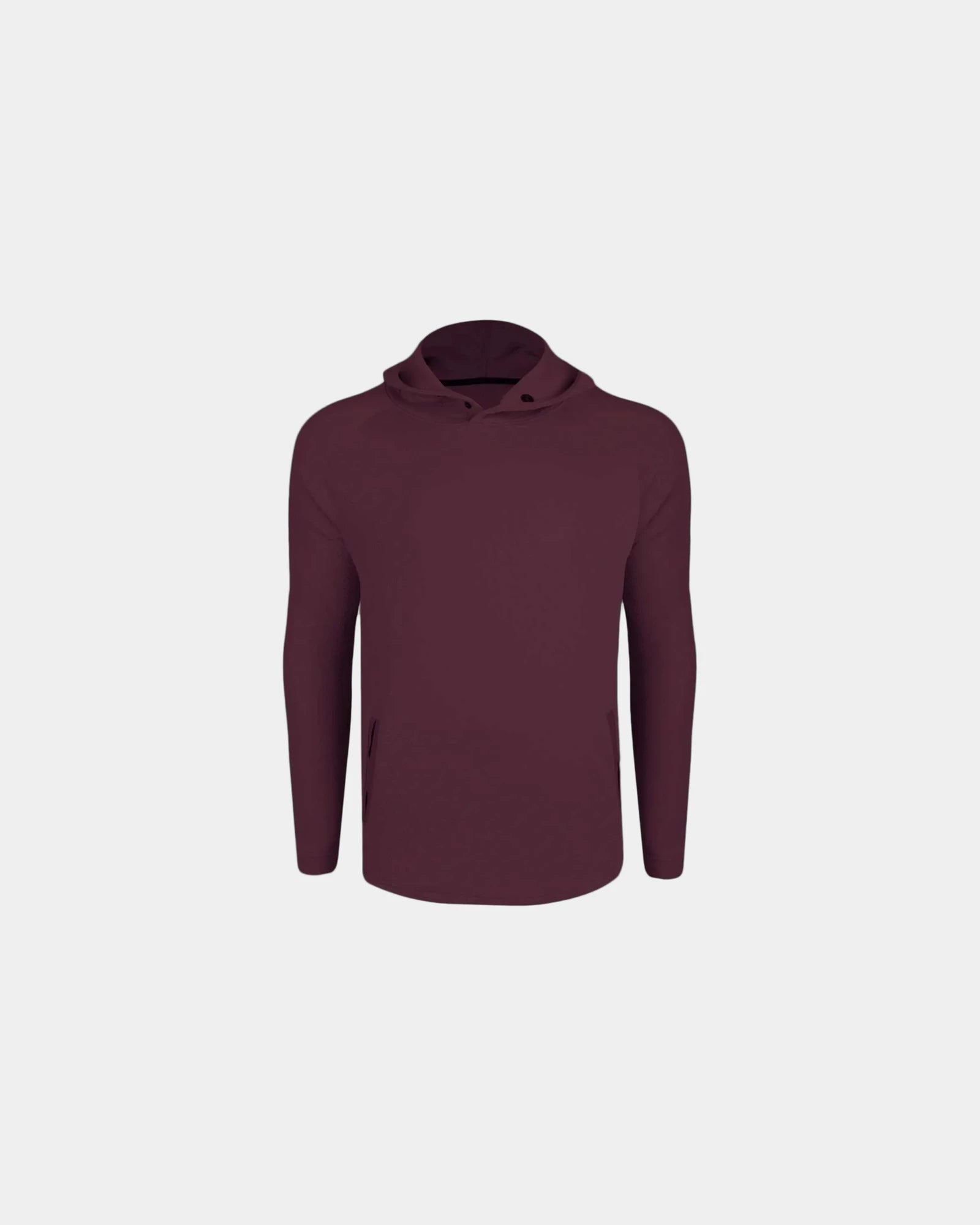 Custom waffle hooded pullover with front pockets - Maroon