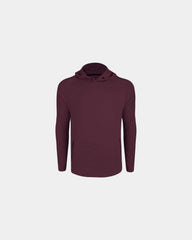 Custom waffle hooded pullover with front pockets - Maroon