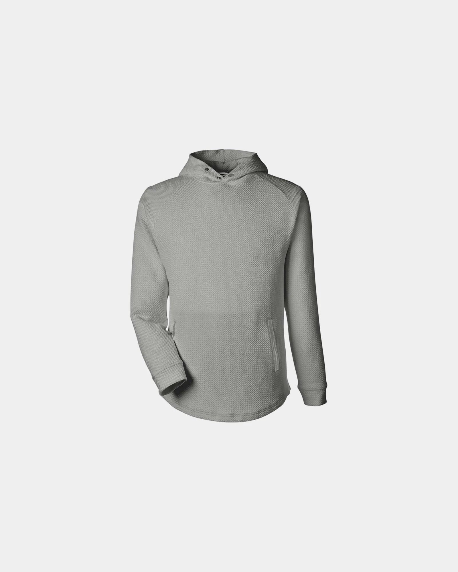 Custom waffle hooded pullover with front pockets - Olive