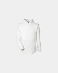 Custom waffle hooded pullover with front pockets - Vintage White