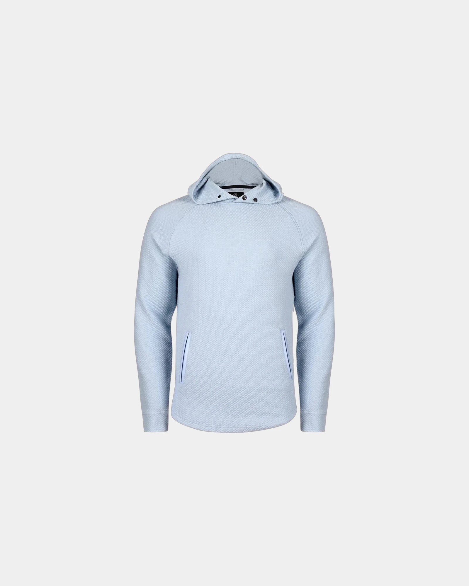 Custom waffle hooded pullover with front pockets - Sky