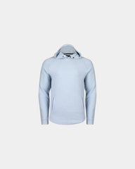 Custom waffle hooded pullover with front pockets - Sky