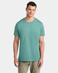 Custom organic cotton Stanley/Stella Crafter Tee - Teal Monstera