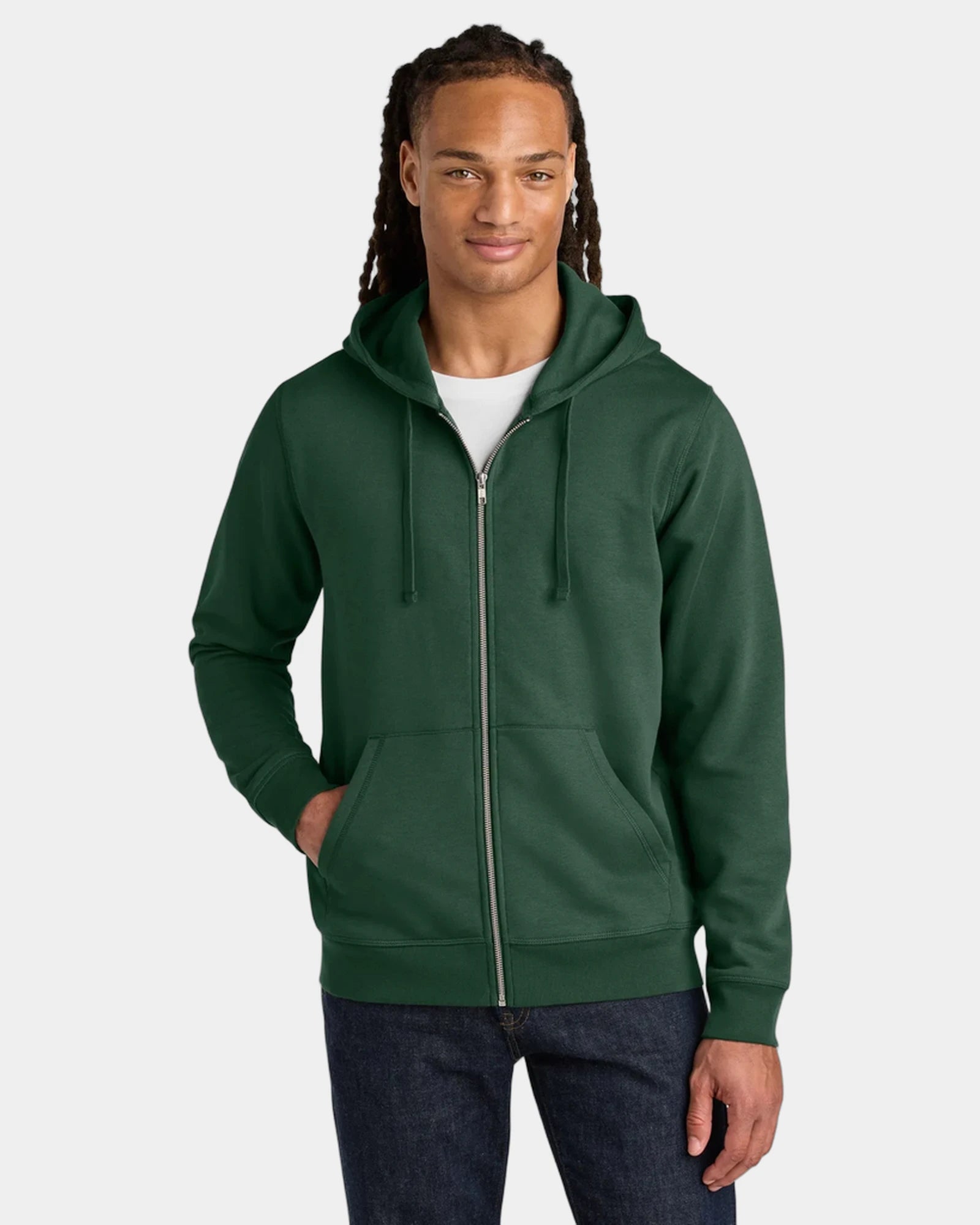 Custom organic cotton Stanley/Stella Mixer full-zip hoodie - Bottle Green